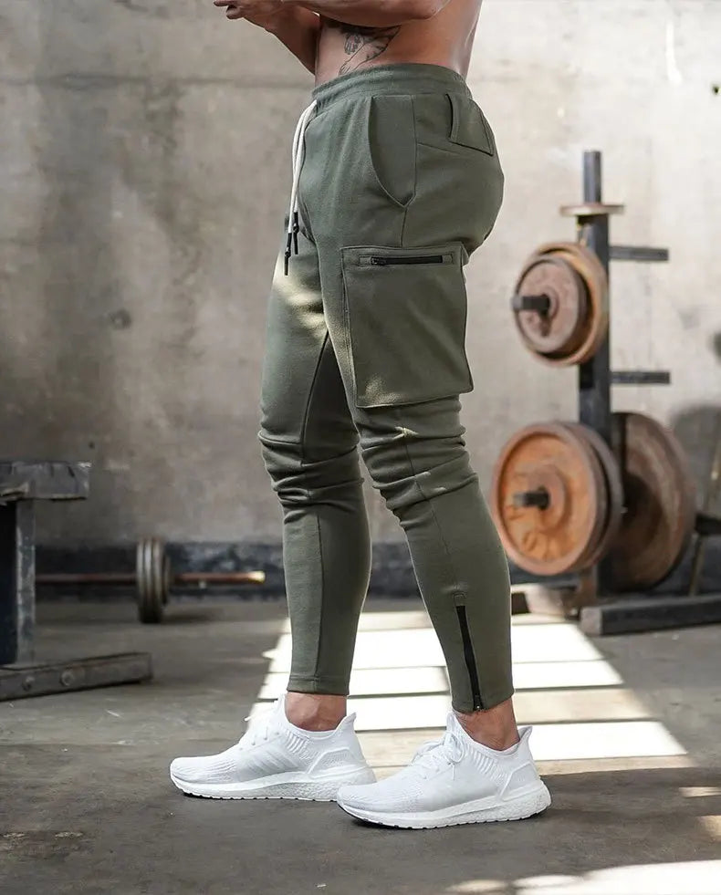 Calças Jogger Masculinas Streetwear 2024 com Múltiplos Bolsos com Zíper, Calças de Moletom, Conjunto Esportivo