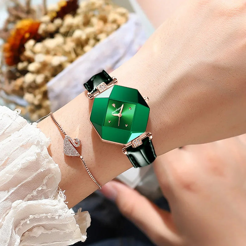 Emerald Elegance Diamond Watch