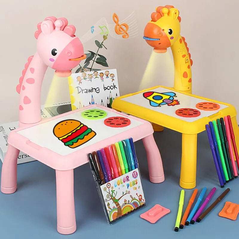 Projetor de Desenho Infantil com Música e Mesa