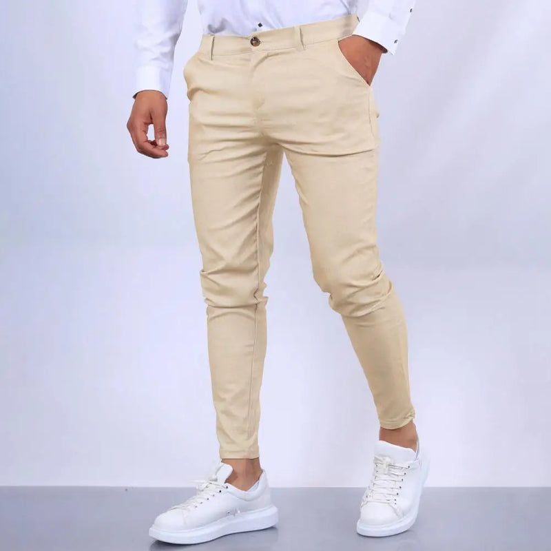 Calça Lápis Justa Masculina: Conforto e Elegância para Todas as Estações - Monocromática, Formal e Casual, Tendência de 2024