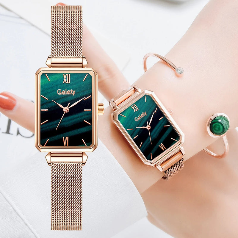 Quartz Esplendor : Relógio Feminino Clássico e Elegante + Bracelete de Brinde