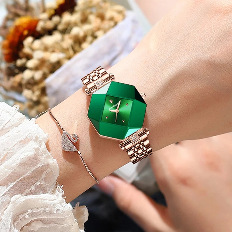 Emerald Elegance Diamond Watch